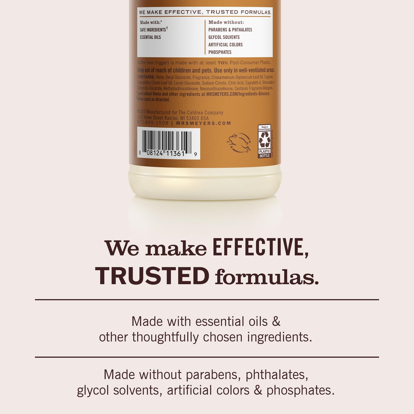 MRS. MEYER'S CLEAN DAY Multi-Surface Everyday Cleaner, Acorn Spice Scent, 16 Fl Oz Bottle - 3 Pack