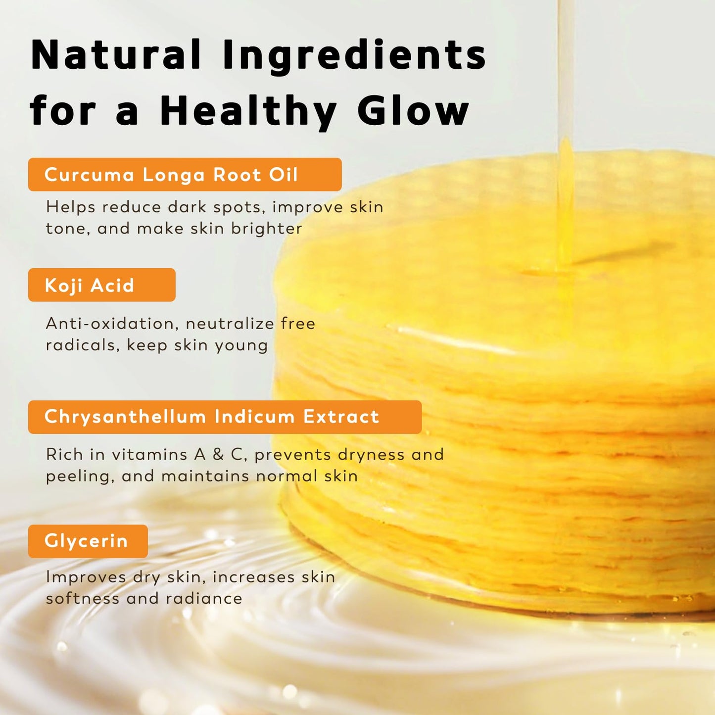 Turmeric Kojic Acid Cleansing Pads, 40 PCS Turmeric Pads for Face Dark Spots Cleansing & Exfoliation