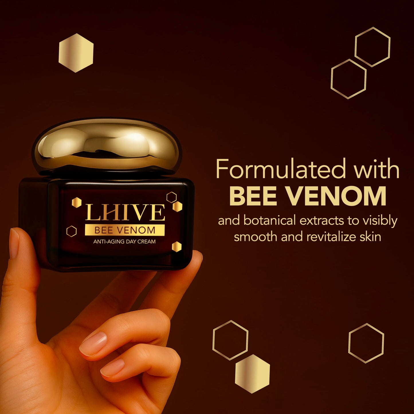 LHIVE Bee Venom Anti-Aging Face & Neck Cream | Anti-Wrinkle Moisturizer That Firms & Tightens | Instant Face Lift | Non-Greasy & Fast-Absorbing | Manuka Honey, Aloe Vera & Squalane | 1.7 oz