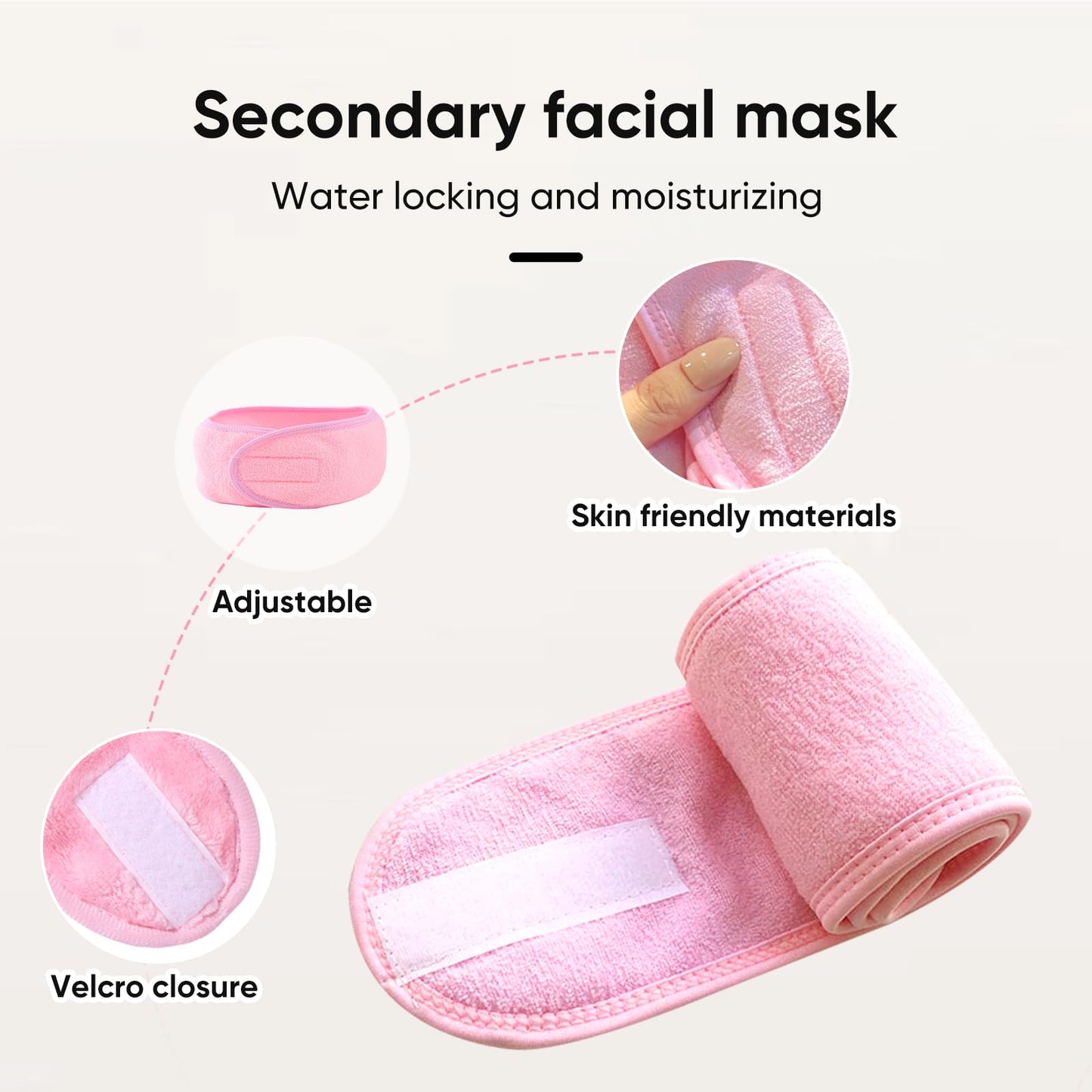 BOYYJING Hot Compress Face Towel Mask Set,Reusable Cold Hot Towel Beauty Skin Care Mask for Open Pores and Increase Blood Circulation,Also Spa Headband and Disposable Plastic Facial Mask.