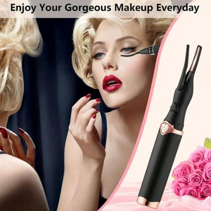 Electric Eyelash Curler for Instant Glam, 2025 New Heated Eyelash Curler, Electric Eyelash Curler, Mini USB Rechargeable Finalize Eyelash Tool, Fast Heat up in 8s & 3 Heat Modes (Pink)