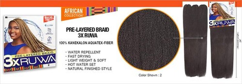 MULTI PACK DEALS! Sensationnel Synthetic Hair Braids XPRESSION 3X Ruwa Pre Layered Braid 24" (3-PACK, 2)