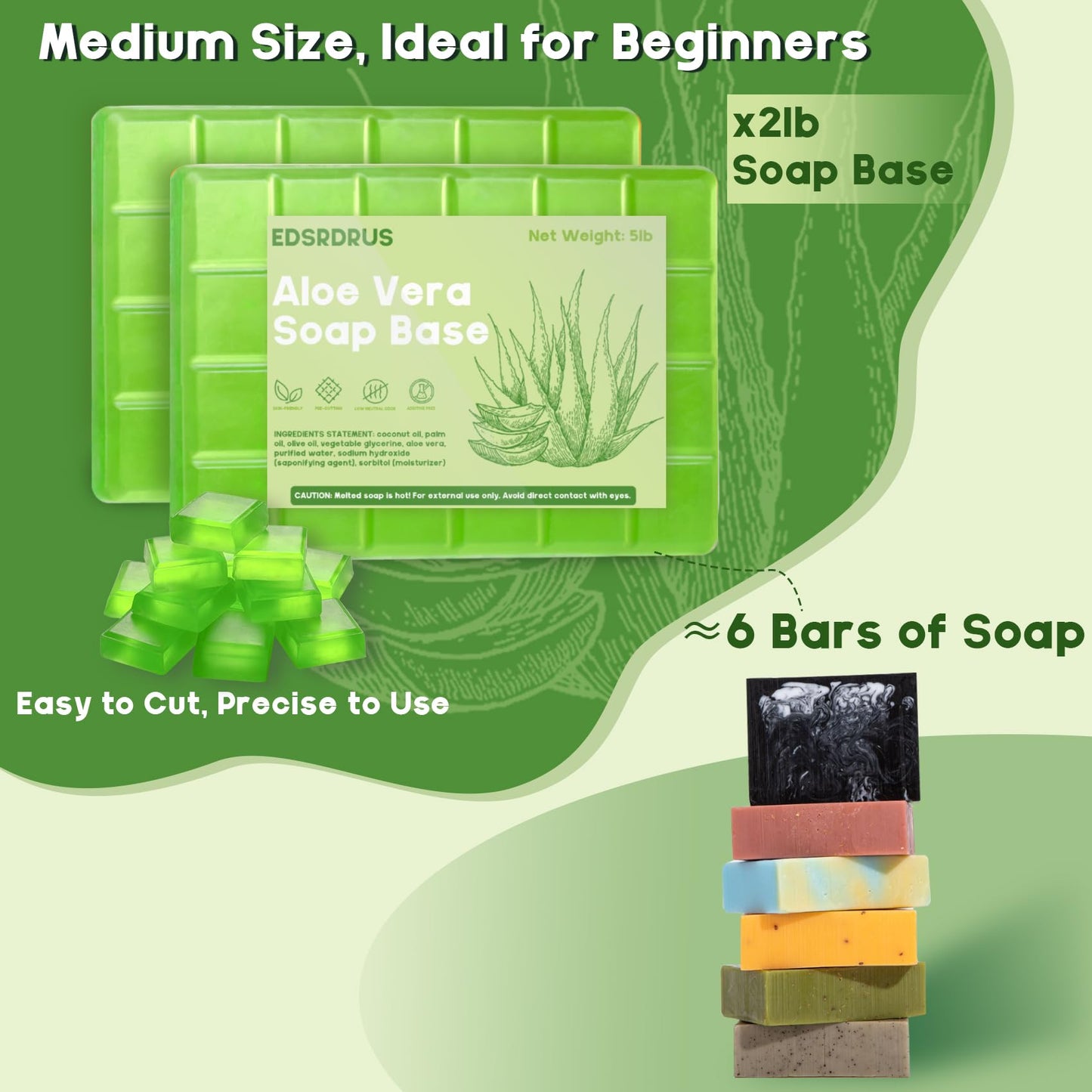 2lb Glycerin Soap Base - Scented Melt and Pour Soap Base for DIY Crafting, Easy to Cut, Vegan and Cruelty-Free, Moisturizing and Gentle on Skin for Soap Making Supplies (Oatmeal Milk, 2 Pound)