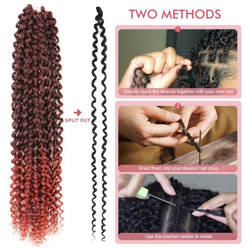 Pelokaa Passion Twist Hair - 16 Inch 7packs Ombre Orange Water Wave Crochet Braids Synthetic Braiding Hair Extensions (16 Inch, T350-7P)