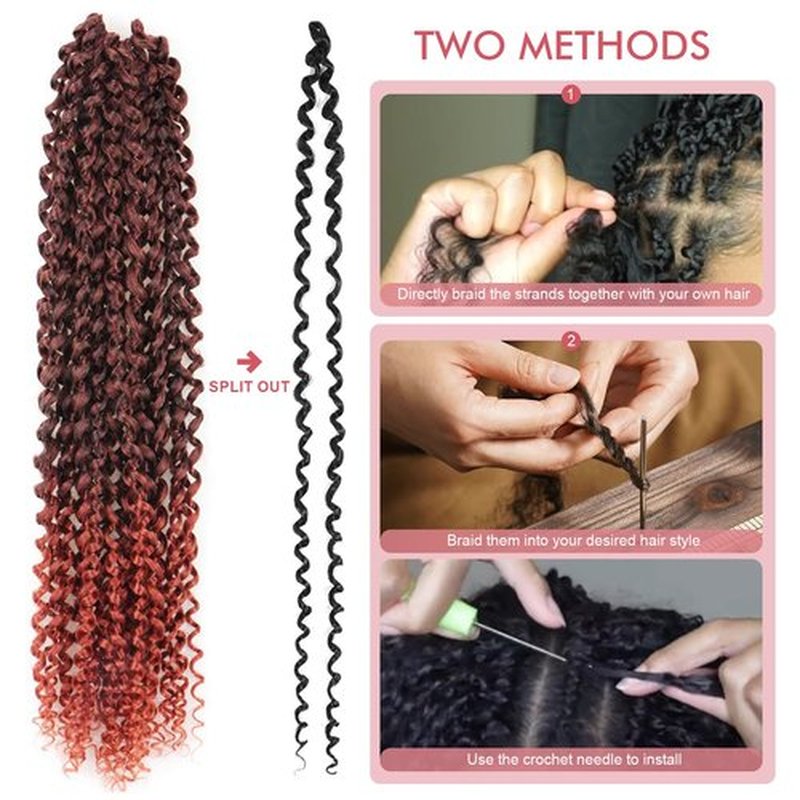Pelokaa Passion Twist Hair - 24 Inch 6packs Ombre Orange Water Wave Crochet Braids Synthetic Braiding Hair Extensions (24 Inch, T350-6P)