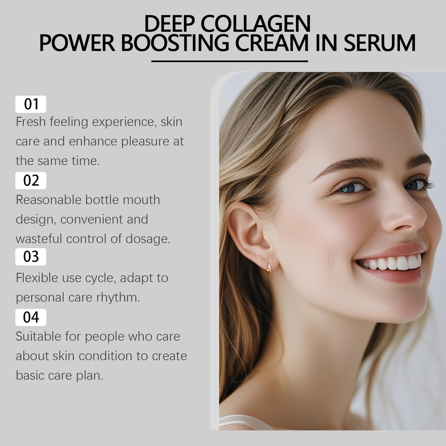 30ML Deep Collagen Anti-Wrinkle Serum, Intense Firming & Hydrating Treatment Anti Aging Face Serum with Hyaluronic Acid, Elasticity for Aged Skin