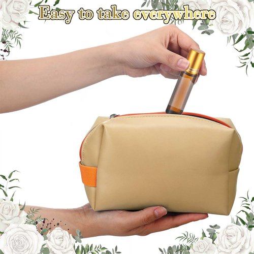 Sumind 150 Pcs Essential Oil Roller Bottles 10 ml Glass Roller Bottles with Stainless Steel Roller Balls Empty Bottles Leak Proof Roll on Bottles with 5 Funnel for Travel Essential Oil (Amber, Gold)