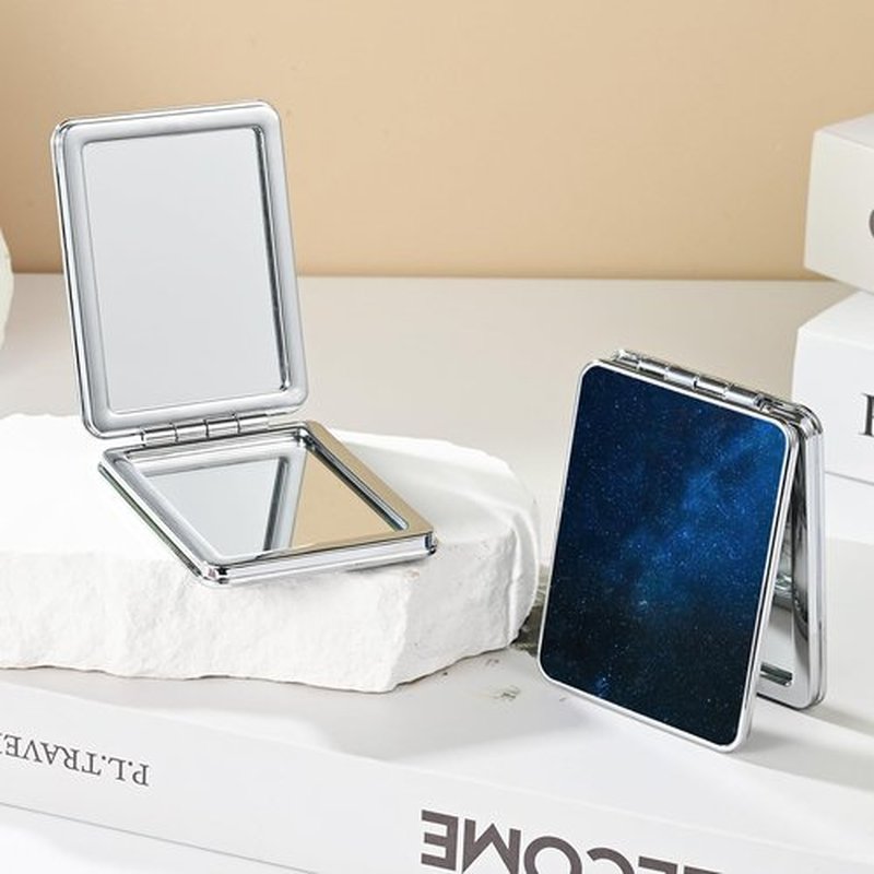 dcdcee Pocket Mirror, Small Travel Mirror with Magnification, Portable Double-Sided Magnifying Cosmetic Mirror for Daily (Star)