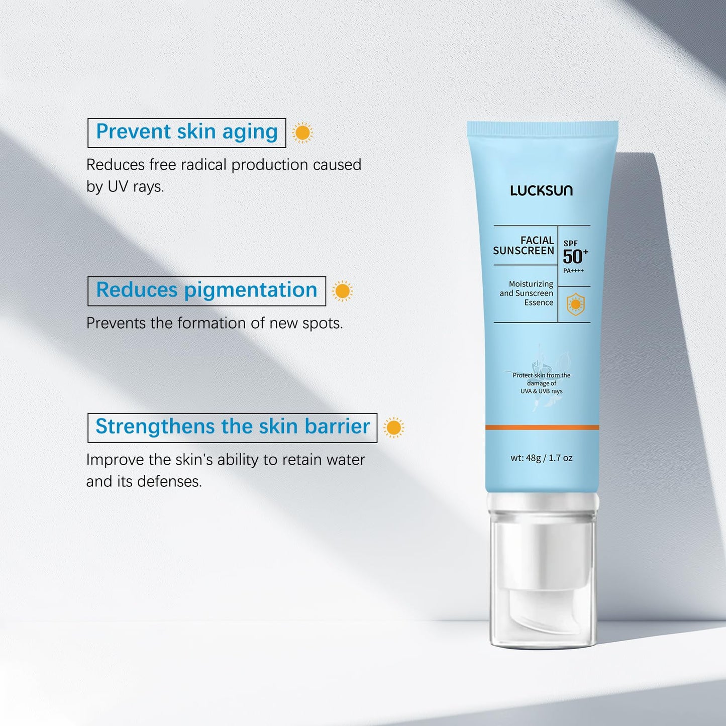 Tinted Sunscreen for Face, Broad Spectrum UVA/UVB SPF 50+++ Protection, Water-Resistant, Lightweight & Non-Greasy for Facial & Body, Travel Size Sunscreen, Daily Protection, 2 Pack