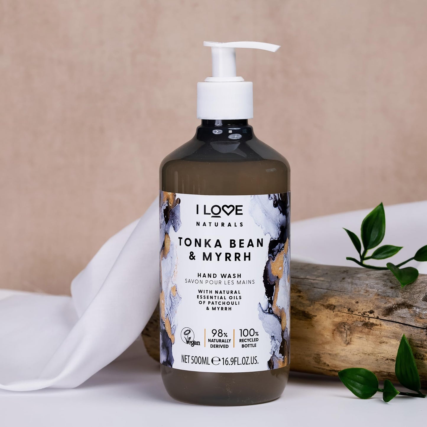 I Love Naturals Tonka Bean and Myrrh Hand Wash - Hydrating Hand Soap with Essential Oils - Skin-Smoothing Formula - Plant-Based Cleansers - 16.9 oz