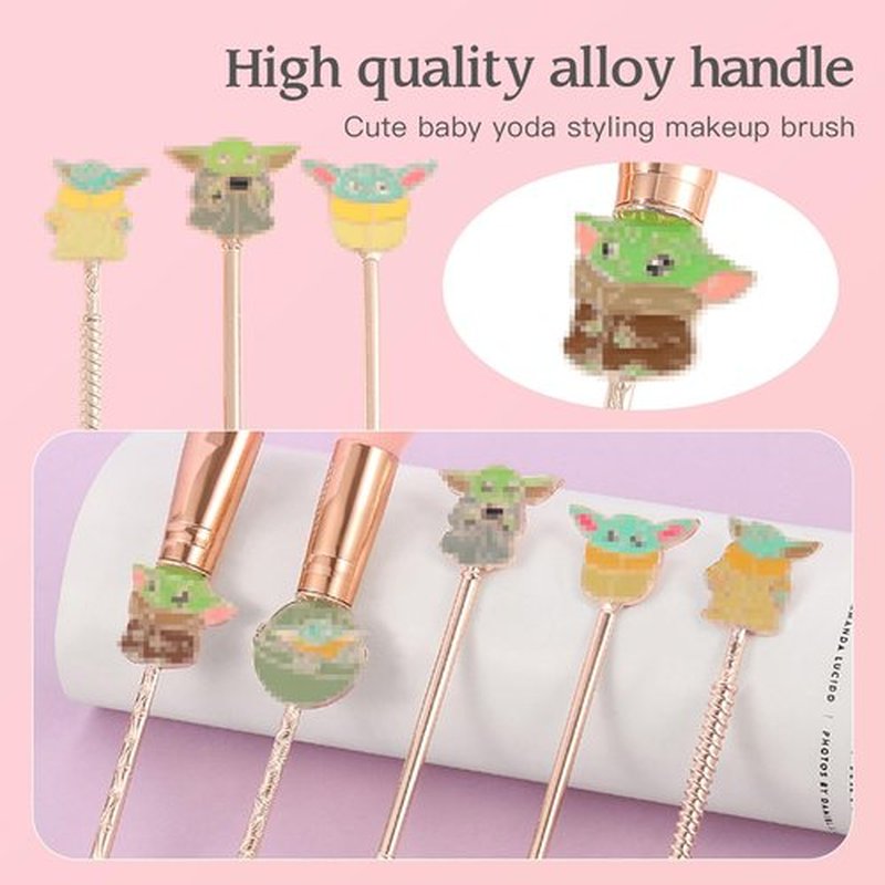 5PCS Star Baby Makeup Brushes,WeChip Premium Metal Handle Anime Brushes Foundation Blush Eye Shadows Face Powder Brush for Women Girls