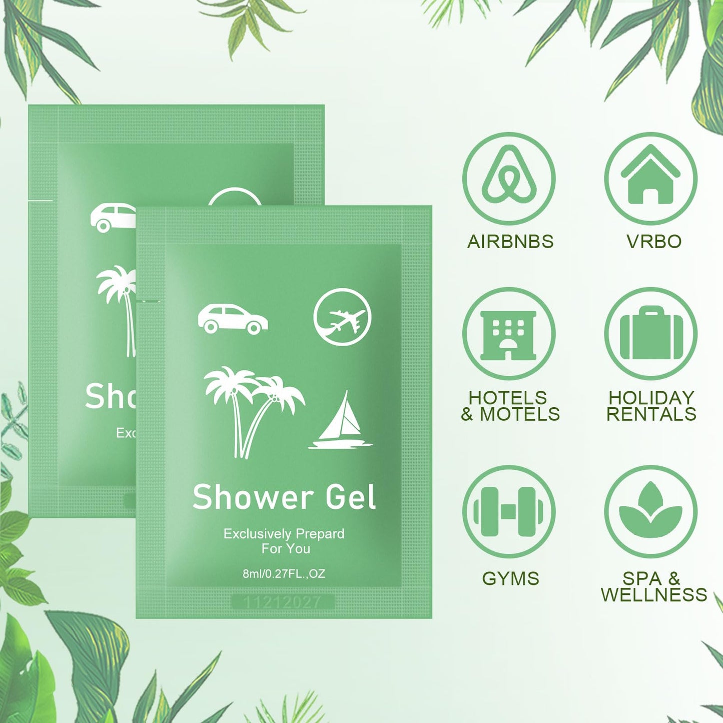 fafortune Travel Size Body Wash Bulk,Verbena Scent,0.28 fl oz (8ml) Small Size Mini body wash,Hotel Supplies Bulk for Guests Airbnbs Homes Resorts Offices and Gyms (pack of 100, verbena)