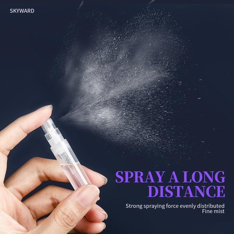 FANDAMEI 60PCS Mini Spray Bottle, 30PCS 3ml Mini Clear Plastic Spray Bottle Empty with 30PCS 5ml Fine Mist Refillable Mini Perfume Bottle. Small Empty Sample Containers Bottle. 3ml/5ml, 60 Pack, Clear