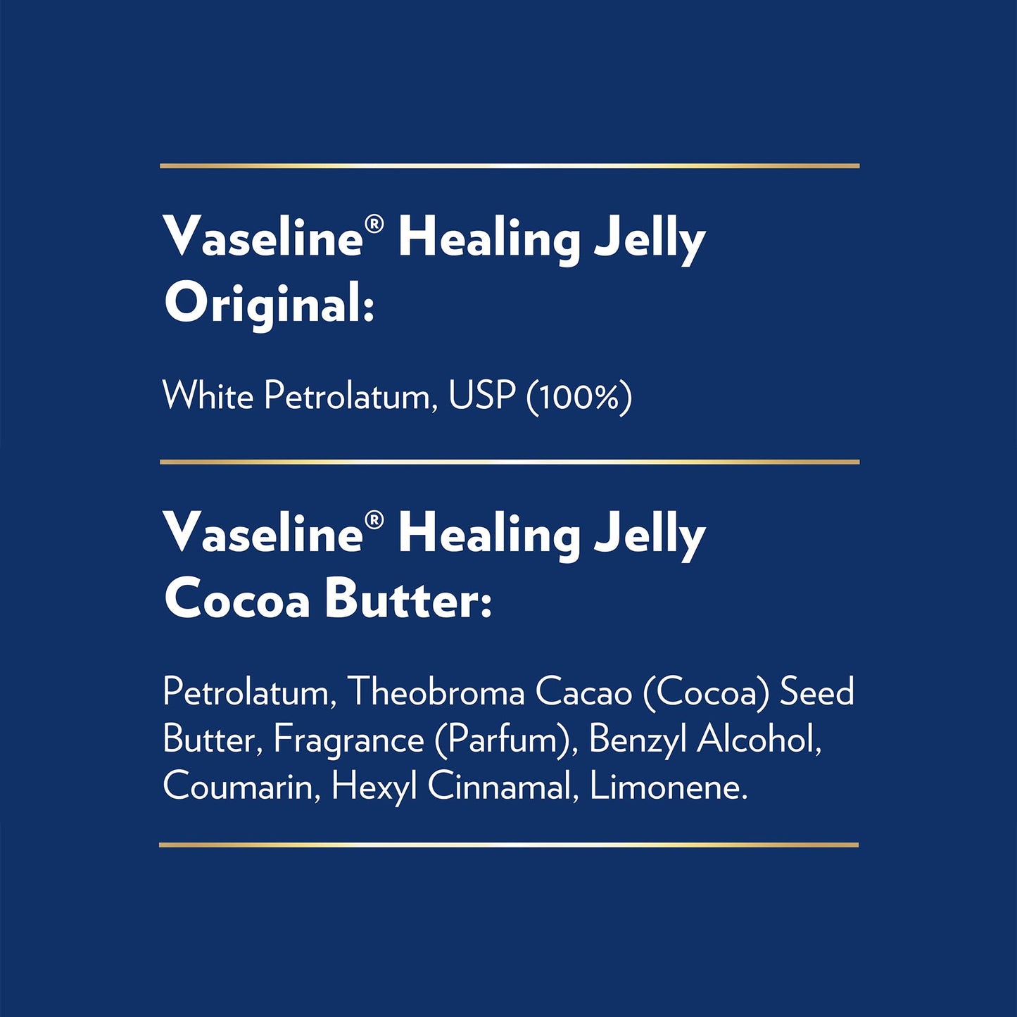 Vaseline Original & Cocoa Butter Healing Jelly Travel-Size Variety 2-Pack – Rich Moisturizing Ointment, Skin Protectant for Soothing Cracked, Dry Skin, 1.75 Oz Ea