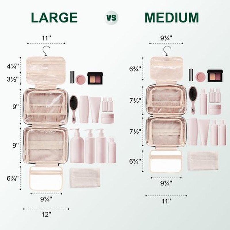 Everfun Hanging Travel Toiletry Bag for Women Traveling With Leakproof Compartment Makeup Cosmetic Organizer Dopp Kit Travel Accessories Essentials Must Have