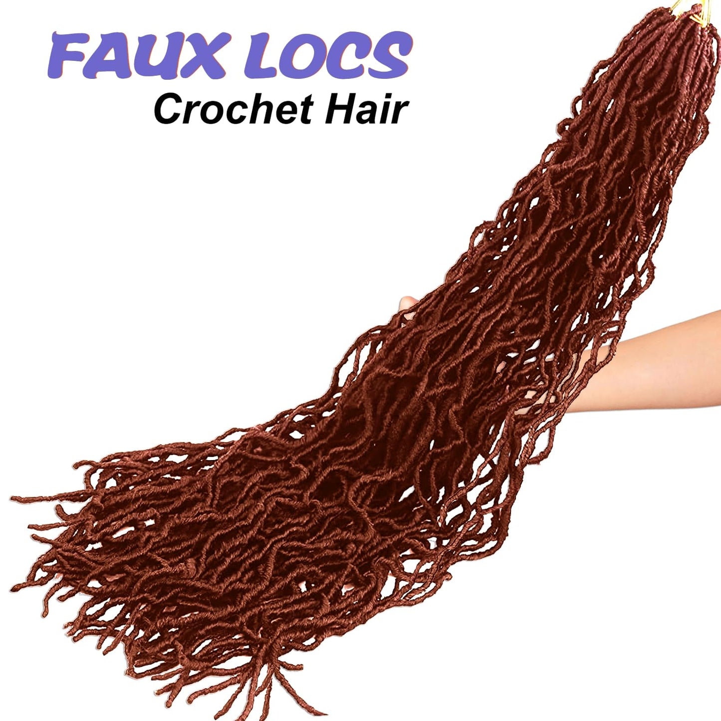 Faux Locs Crochet Hair 30 Inch 6 Packs Soft Locs Crochet Hair for Black Women New Crochet Braids Locs for Butterfly Locs Pre Looped Curly Wavy Braiding Hair Extensions (350#, 30 Inch)