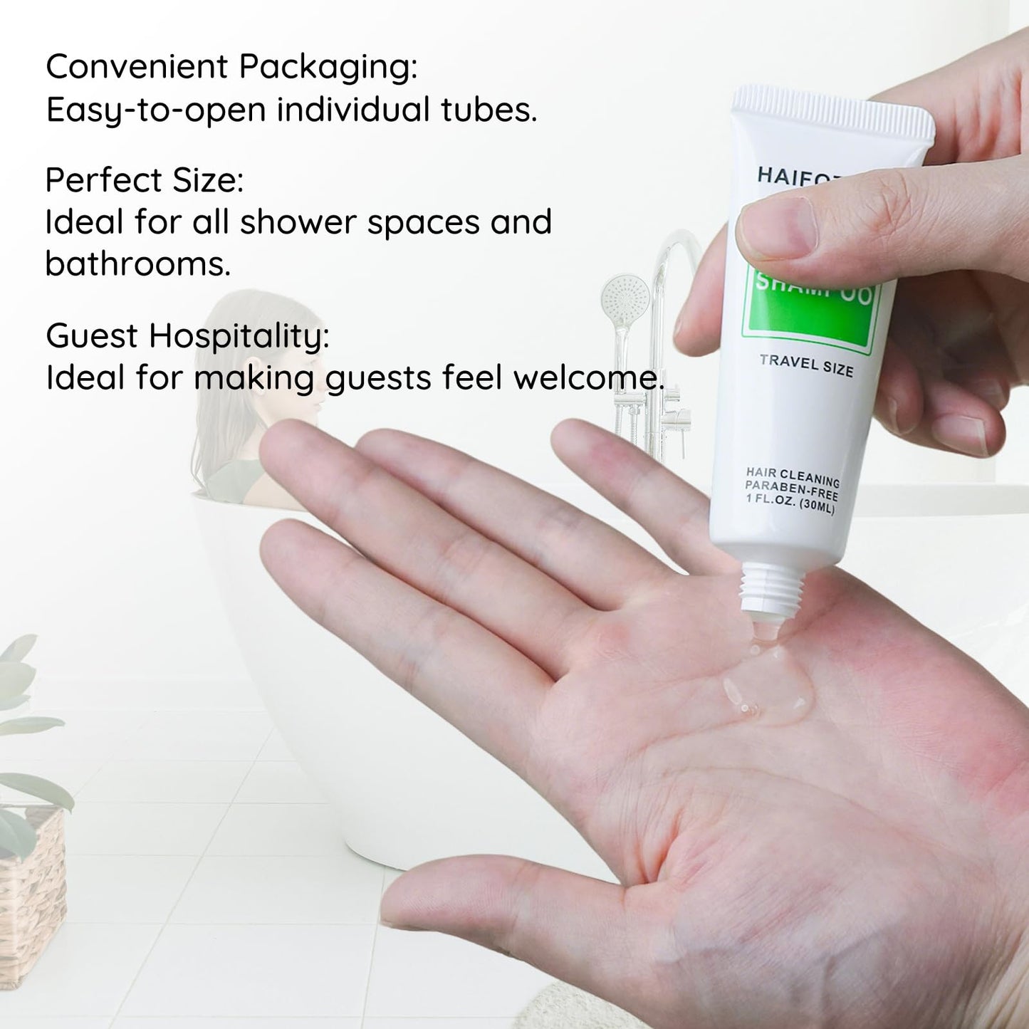 HAIFOTRVA Travel Size Shampoo Bulk Pack of 50,Individually Wrapped Small Size Hotel Shampoo Supplies 30ml/1 fl oz Portable Toiletries Amenities Bulk for Guests,Travel,Homeless,Charity