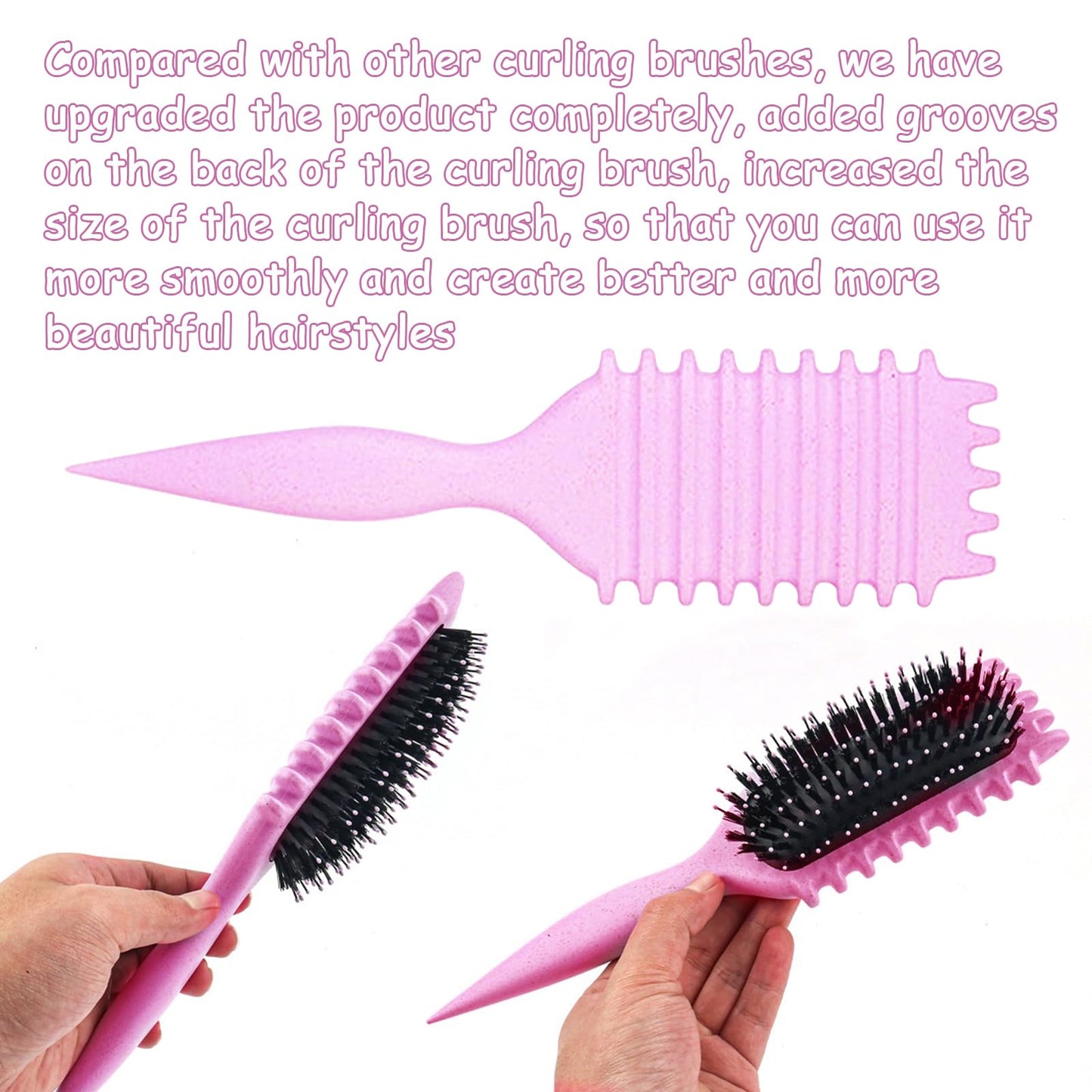 1 PCS Curly Hair Brush, Curl Defining Brush, Curly Hair to Reduce Pulling (Pink)