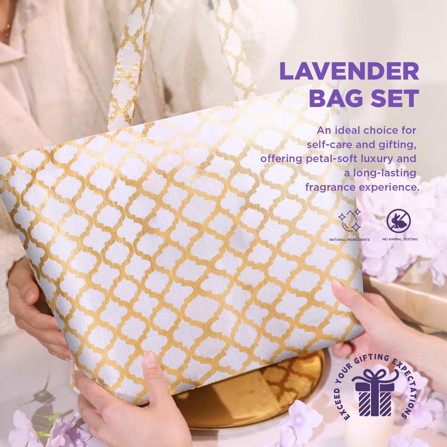 Spa Luxetique Gifts for Women 15Pcs Lavender Gift Baskets for Women Bath and Body Gift Set With Tote Bag Birthday Anniversary Gift for Wife Girlfriend Sister Mothers Day Gifts for Her