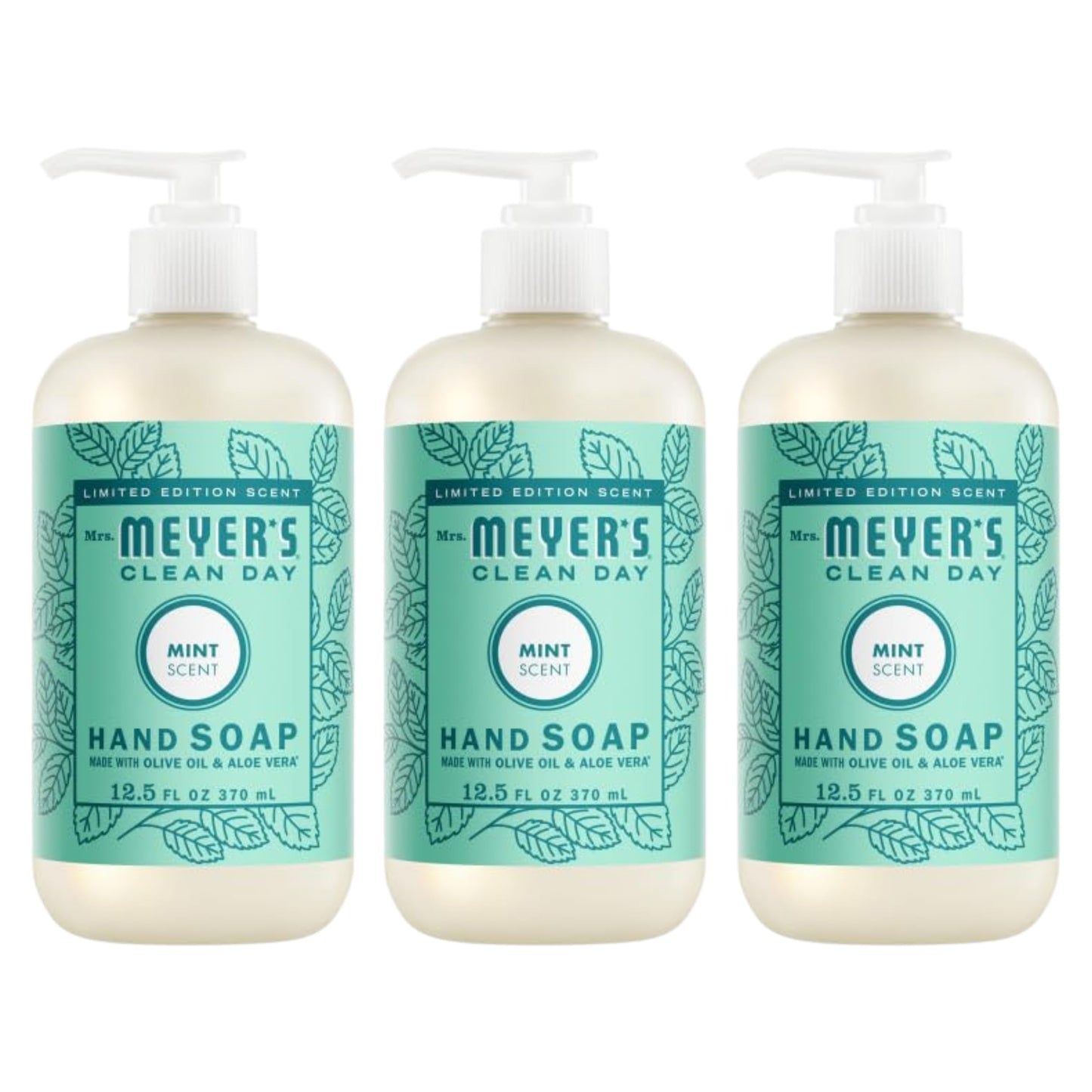 Mrs. MEYER'S CLEAN DAY Liquid Hand Soap Mint 12.5 Fl Oz (Pack of 3)