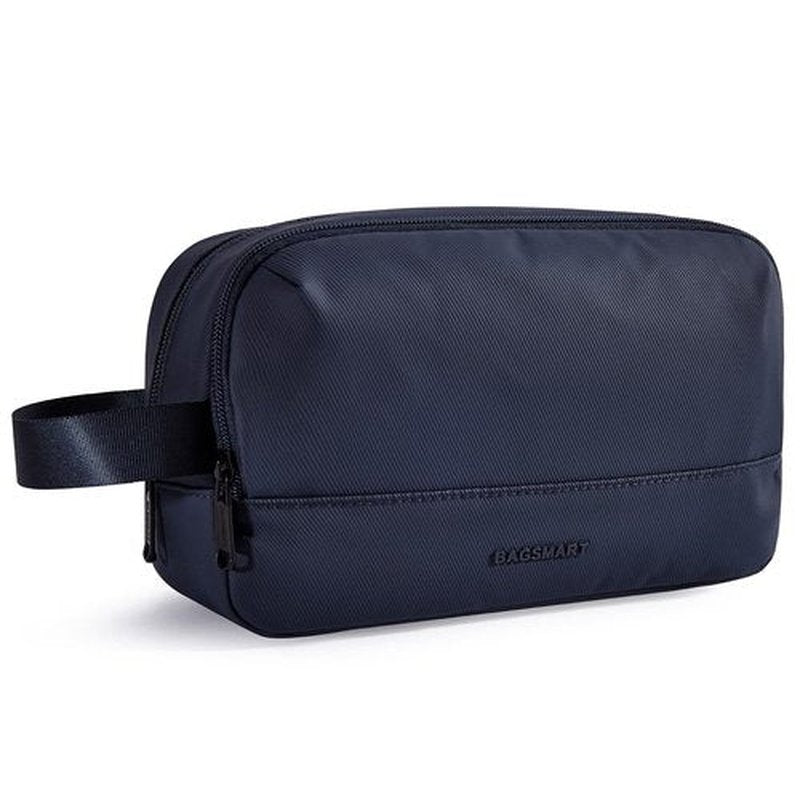 BAGSMART Travel Toiletry Bag for Men, Dopp Kit Water Resistant Shaving Bag for Toiletries Accessories, Navy-Medium