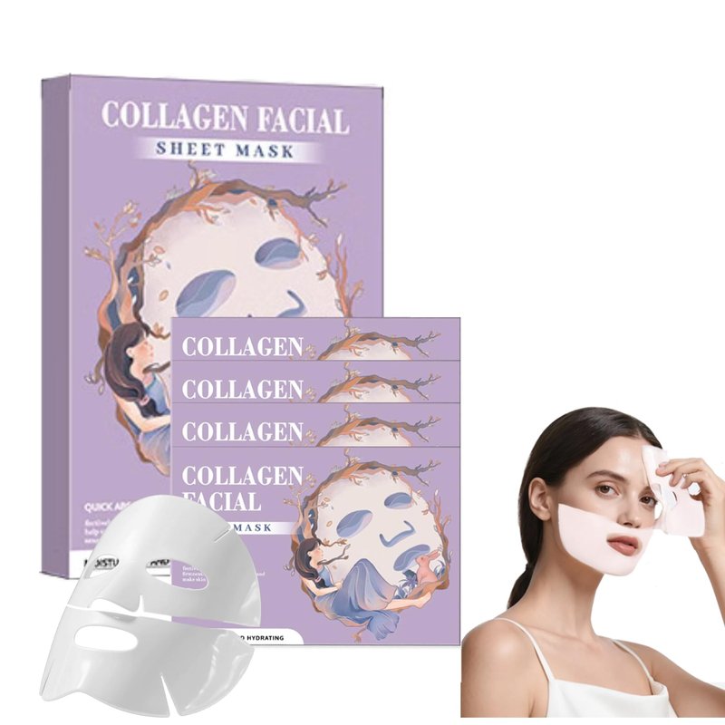 Ueseinl Bio-Collagen Overnight Face Mask,Glass Glow Hydrogel Face Masks, Collagen Face Mask, Korean Glass Skin Facial Sheet Masks, Wake up Glass-Like Skin