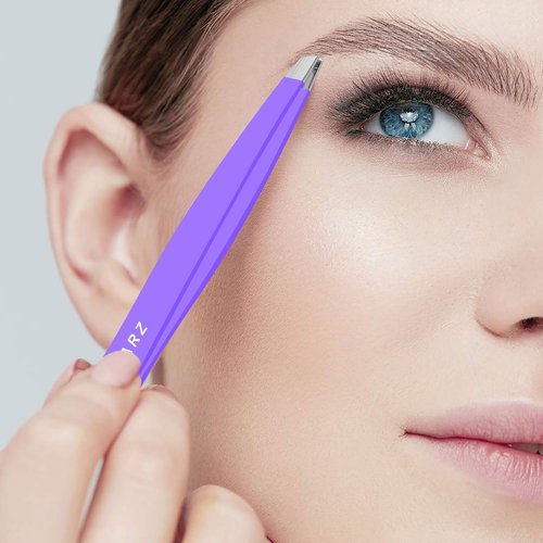 Professional Tweezer for Facial Hair Women & Men Stainless Steel Precision Tweezers for Ingrown Hair Tweezers for Men & Women (Purple)