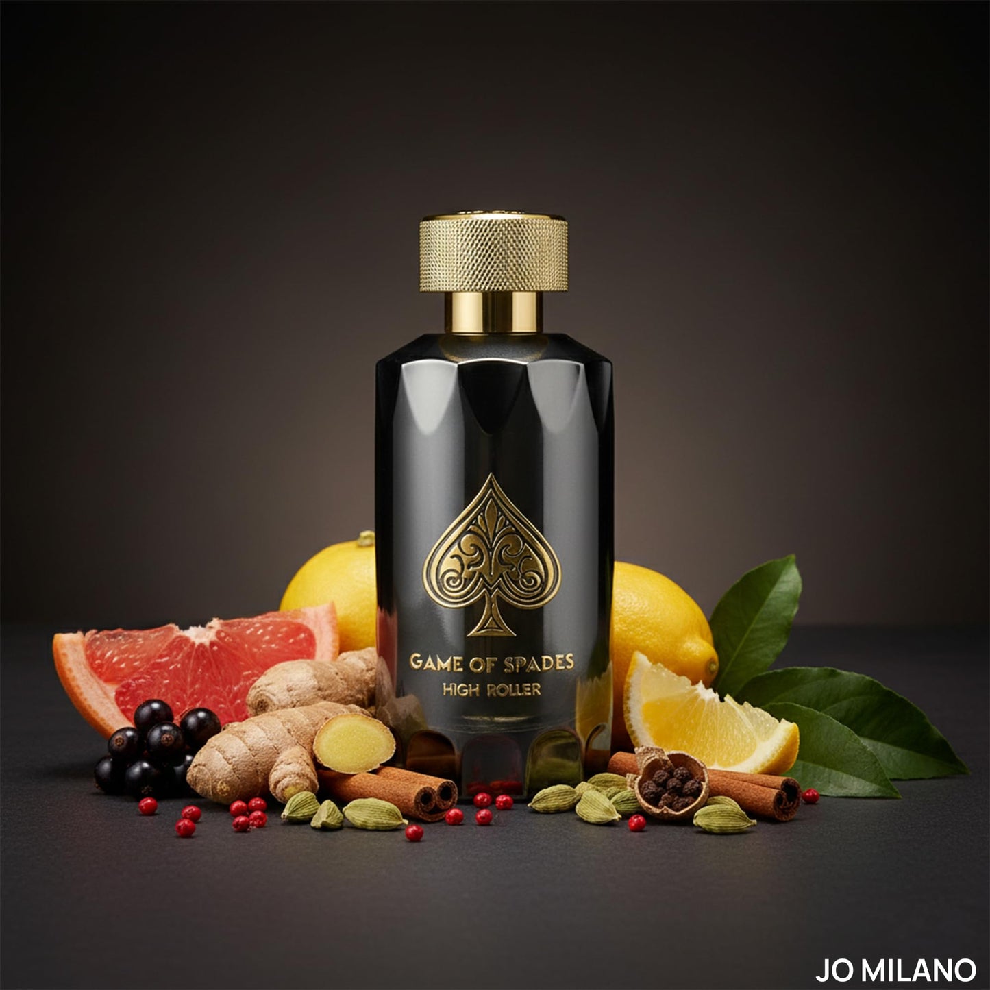 Jo Milano Game of Spades High Roller Parfum Spray | 3.4 oz (100ml) | Warm, Soft, Citrus, Oud, Patchouli Scent | Long Lasting Fragrance for Men and Women (Unisex)