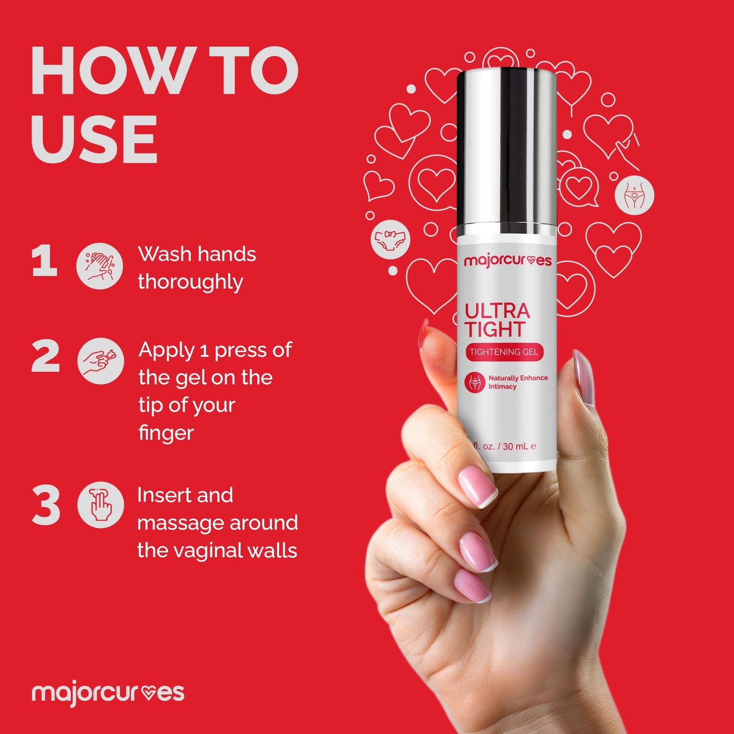 Major Curves Ultra Vaginal Tightening Gel - Instant Tightener, China Shrink Cream Alternative for Women, New Enhanced Formula with Witch Hazel and Organic Aloe Vera