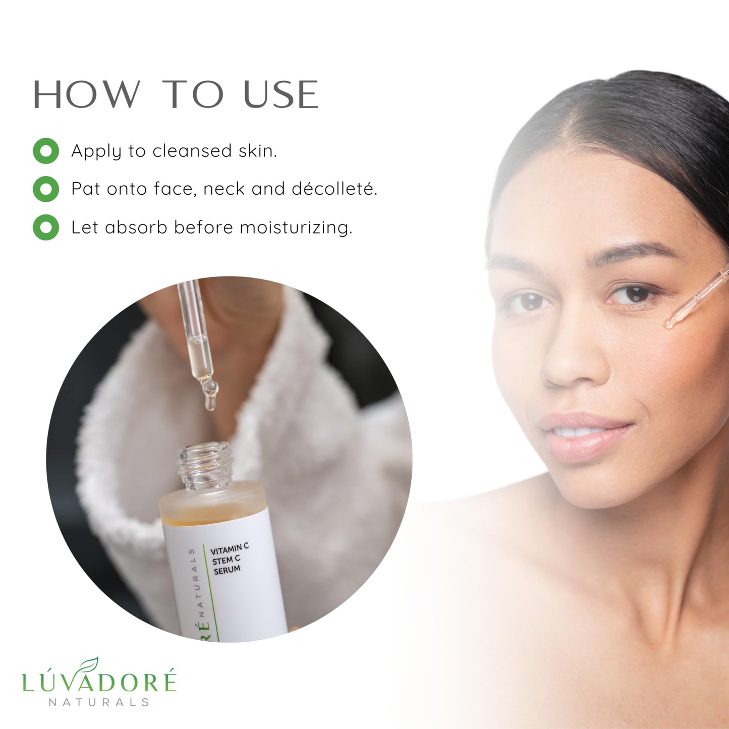 Luvadore Naturals Vitamin C Serum for Face & Neck 2oz - 20% Vit C Serum Face, Reduces Dark Spots, Firms Skin with Orange Stem Cells, Plant Based Vitamin C, Anti-Aging, Natural Clean Beauty
