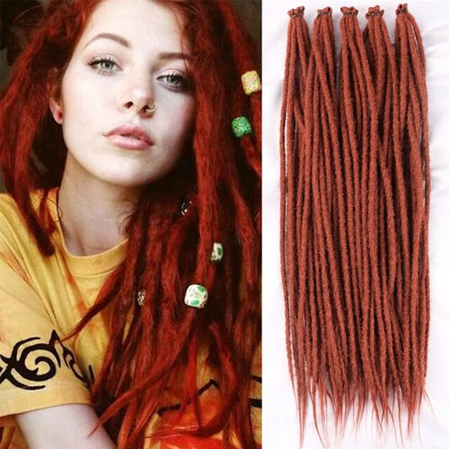 DAIRESS 24 Inch 10strands/pack Synthetic Dreadlocks Extensions Thin 0.6cm Soft Reggae Hair Hip-Hop Style Dread Extensions Long Crochet Braids For Hippie Dread locks Hair(24Inch 10strands, 350)