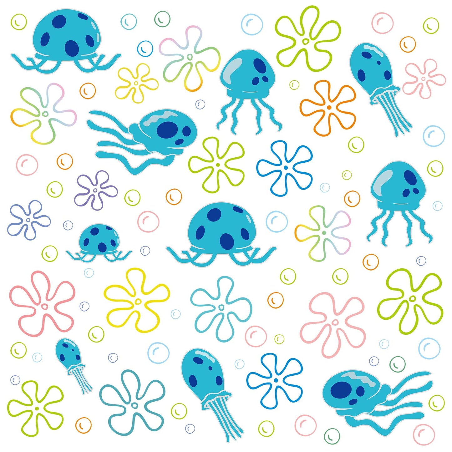 Rotumaty 117 PCS Jellyfish Bubbles Wall Stickers Under The Sea Birthday Party Decorations Ocean Wall Decals Summer Party Supplies Wall Decor for Bathroom Nursery Bedroom Home School Car