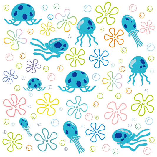 Rotumaty 117 PCS Jellyfish Bubbles Wall Stickers Under The Sea Birthday Party Decorations Ocean Wall Decals Summer Party Supplies Wall Decor for Bathroom Nursery Bedroom Home School Car