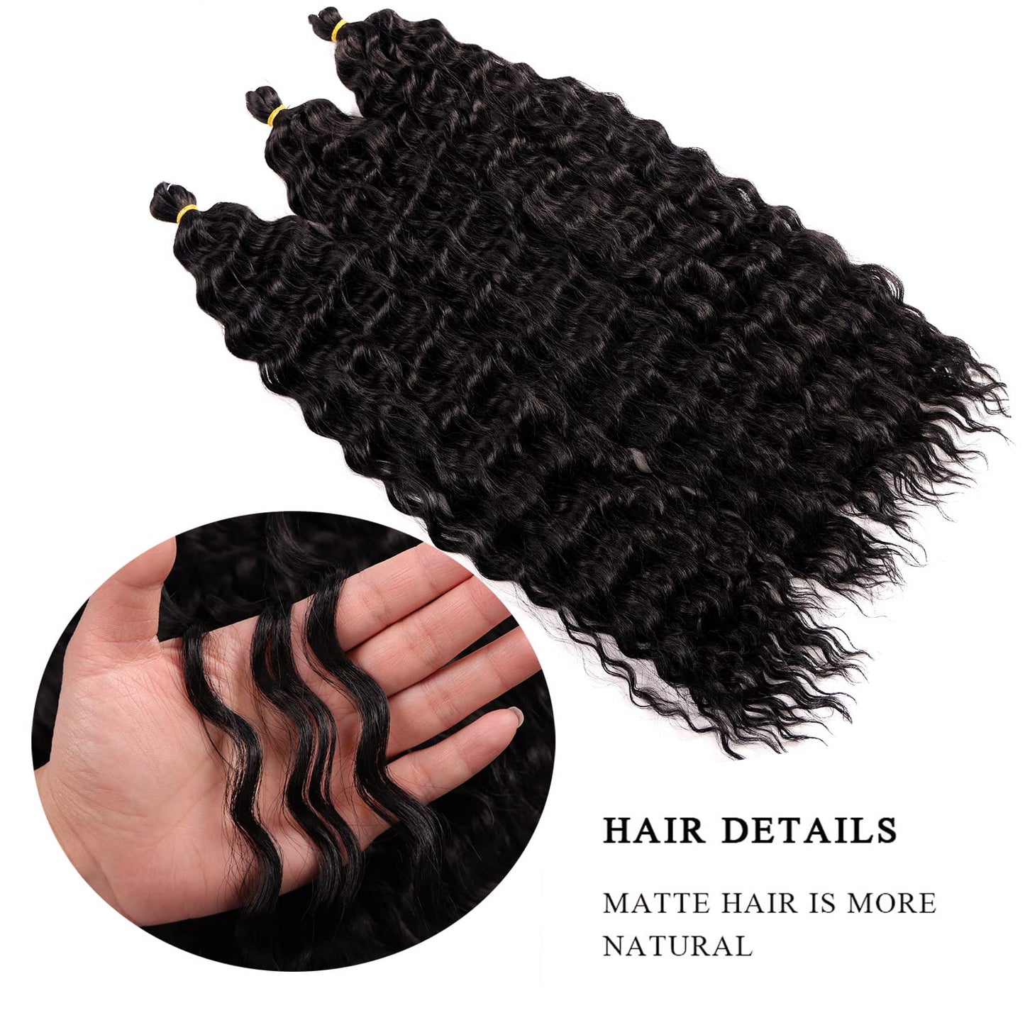 MAYSA Ocean Wave Crochet Hair 22inch Curly Crochet Hair Extensions 6Packs Soft Synthetic Wavy Crochet Hair Extensions for Women #2 Dark Brown