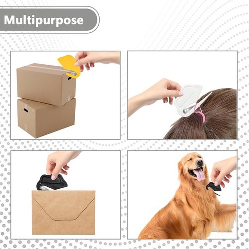 Foweroty Hair Accessories for Girls, Hair Ties for Little Girls, Band Cutter for Hair, Hair Tools, Letter Opener Envelope Slitter, Wrapping Paper Cutter, Black, White, Yellow 3 Pack