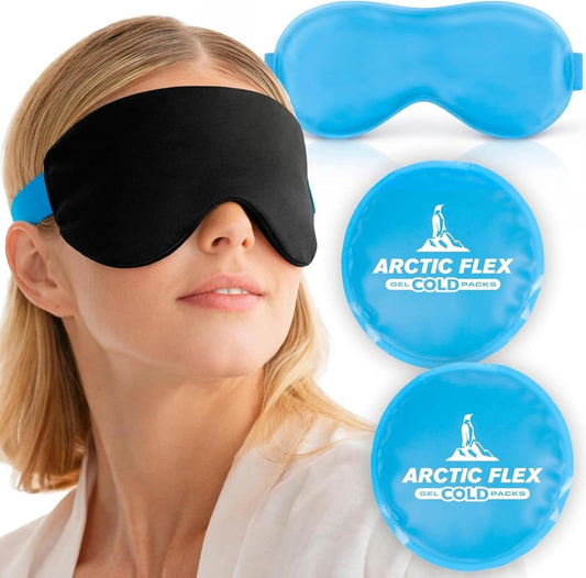 Heated & Cooling Eye Mask - Reusable Gel Pack for Tension Relief | Hot & Cold Therapy for Sleep, Dark Circles, Puffiness
