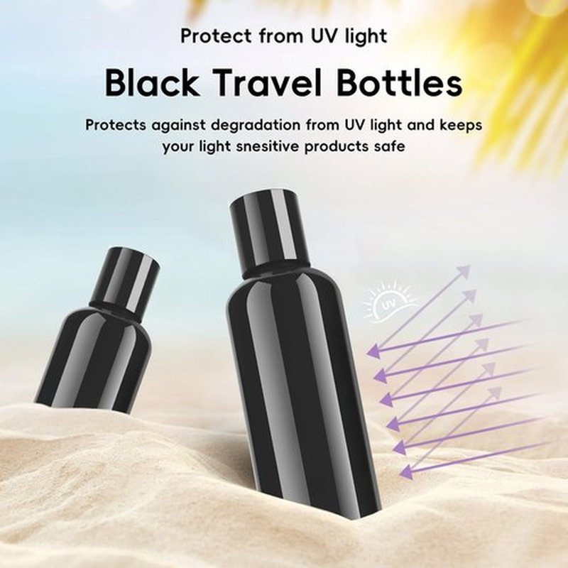 TUZAZO 10 Pack 3.4 oz Black Travel Bottles for Toiletries TSA Approved Leakproof Travel Size Containers Empty Small Plastic Shampoo Lotion Bottles with Labels