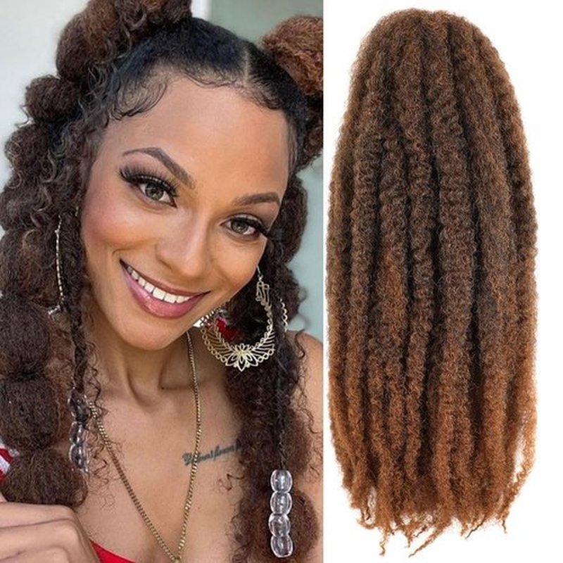 6 Packs Marley Twist Braiding Hair 22 Inch Marley Hair Crochet Braids Long Afro Kinky Synthetic Kanekalon Fiber Marley Hair For Twists Braiding Hair Extensions(22 inch，T30)