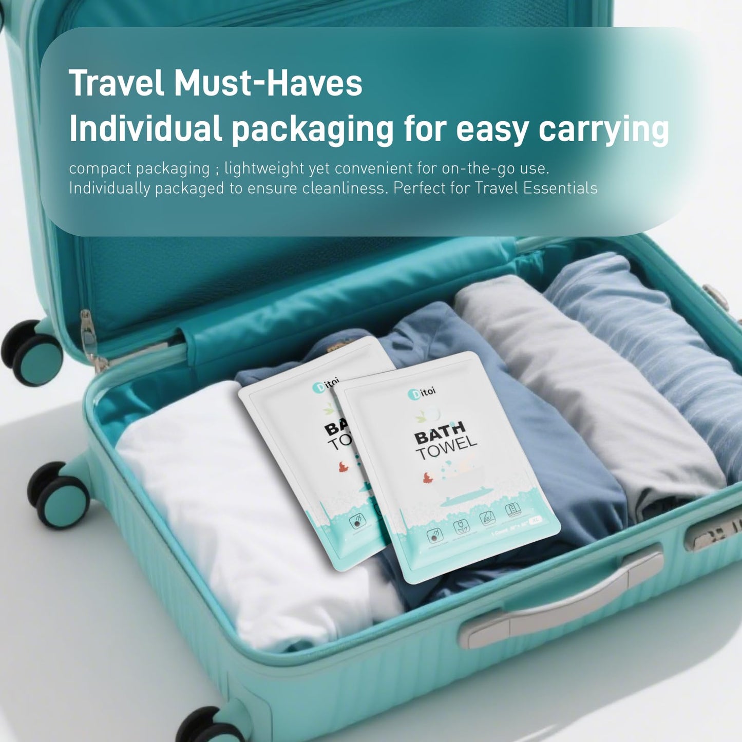 Ditoi Disposable Bath Towels XXL,Thick Beach Towels for Travel 30"X60"