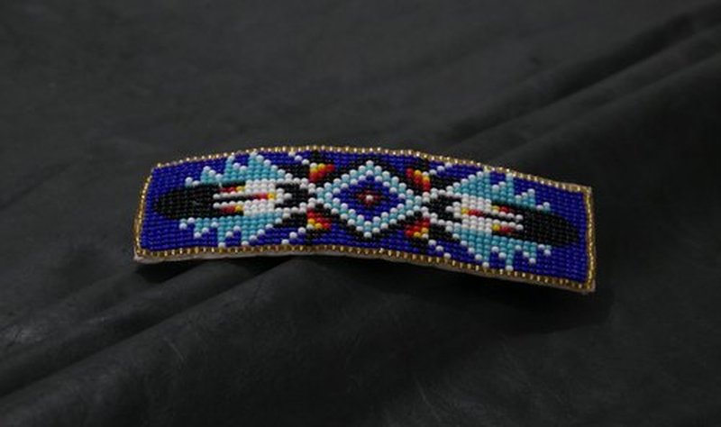 Beaded Hair Clips Native American Style Handmade Collection (Blue)