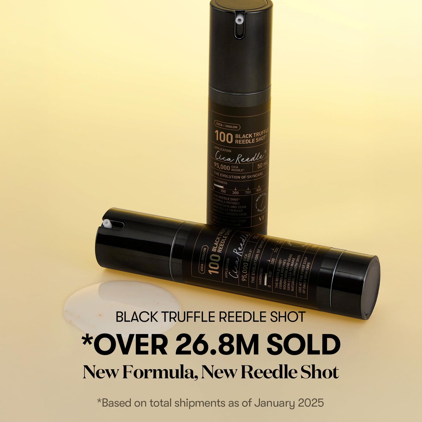 VT COSMETICS Black Truffle Reedle Shot 100 Serum with Black Truffle Extract & 24K Gold Spicule Microneedling Formula, Korean Skincare, 1.69 fl oz(50ml)