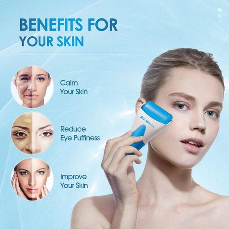 3-in-1 Natural Stone Jade Roller and Gua Sha Set for Face and Eye Ice Roller Facial Cooling Massage Roller