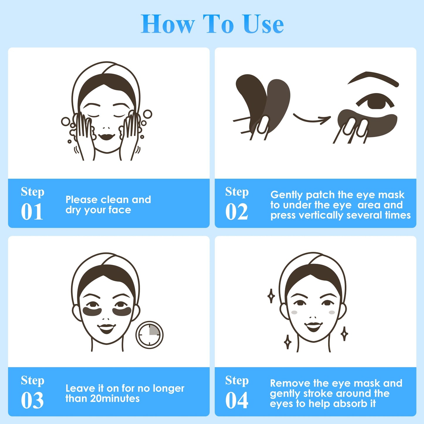 Taimand Under Eye Patches (30 Pairs), Under Eye Mask for Puffy Eyes and Dark Circles, Eye Masks with Collagen, Hyaluronic Acid