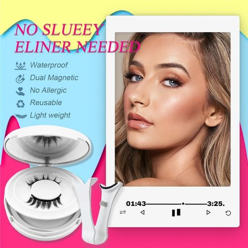 Krafty Magnetic Eyelashes,Magnetic Eyelashes with Applicator，Krafty Magnetic Eyelashes Without Eyeliner Natural Reusable，Reusable Eyelashes Magnetic Lashes，Magnetic Lashes Kit Easy to Wear and Remove