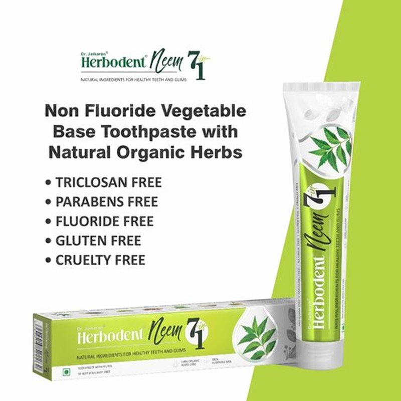 Herbodent® NEEM 7 in 1 Toothpaste-Organic Herbs-Neem, Black Seed & Xylitol for Anti Cavity-Cardamom & Mint for Taste & Freshness-Baking Soda for Excellent Cleaning-No Fluoride, No Paraben -6.53Oz (2)