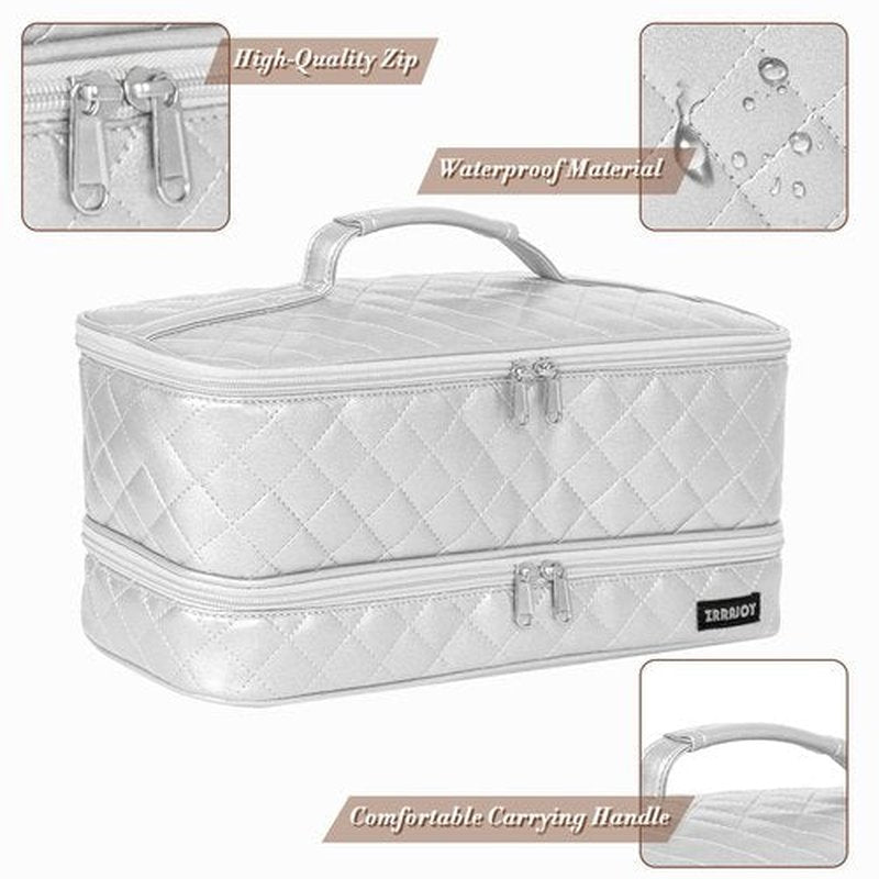 ZRRAJOY Double Layer Storage Case For Shark Flexstyle, Travel Carrying Case For Shark 430/440 Flexstyle, Organizer Bag For Shark Flexstyle/Dyson Airwrap Styler Attachments (Silver)