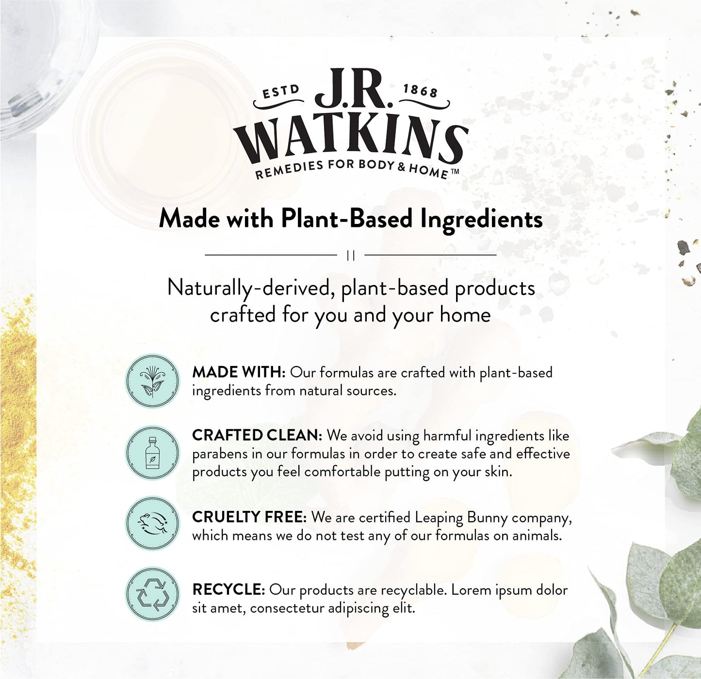 J.R. Watkins Natural Daily Moisturizing Body Wash, Hydrating Shower Gel for Men and Women, Free of SLS, Cruelty Free, Lavender, 18 fl oz, 6 Pack