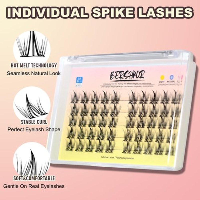 BERSHNOR Natural Manga Lashes Clusters DIY Individual Doll Eyelashes Faux Mink Fake Clusters Lashes