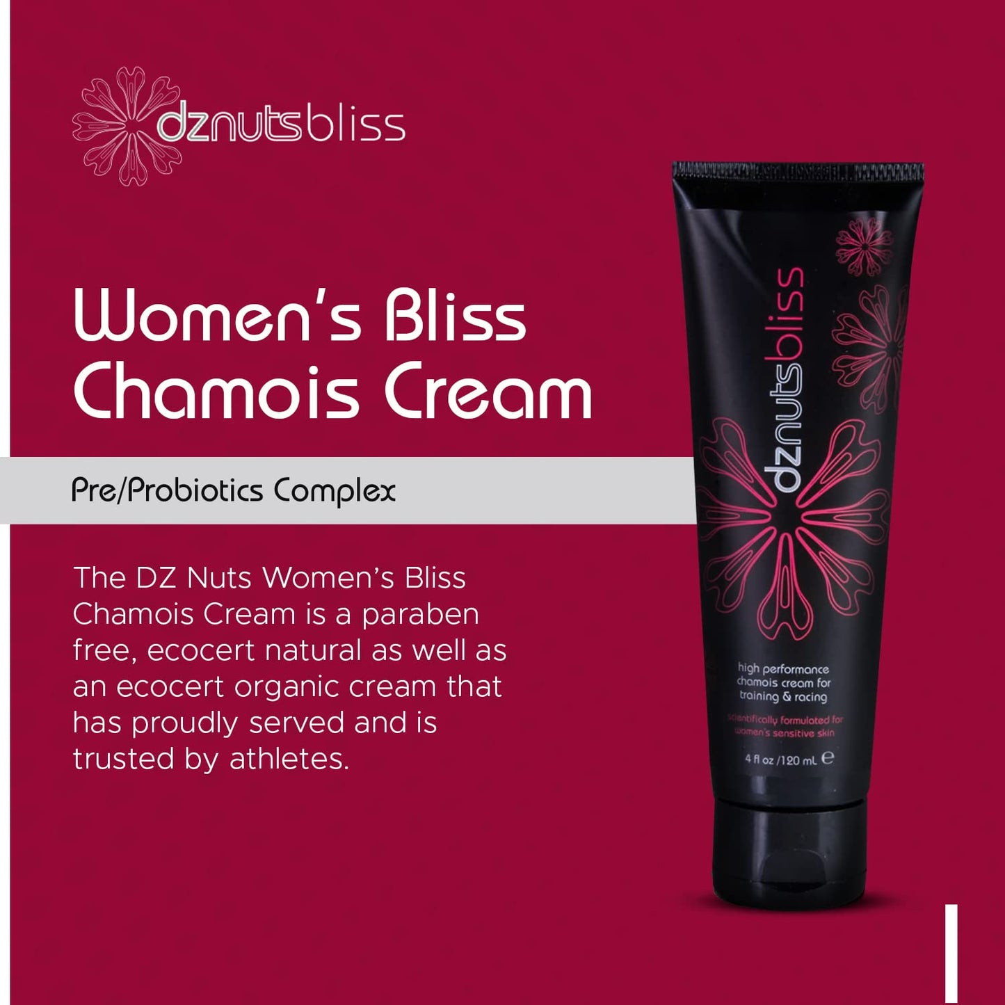 dznuts - Women’s Bliss Chamois Cream with InHeat Embrocation Cream for Cold Weather (Medium Heat)