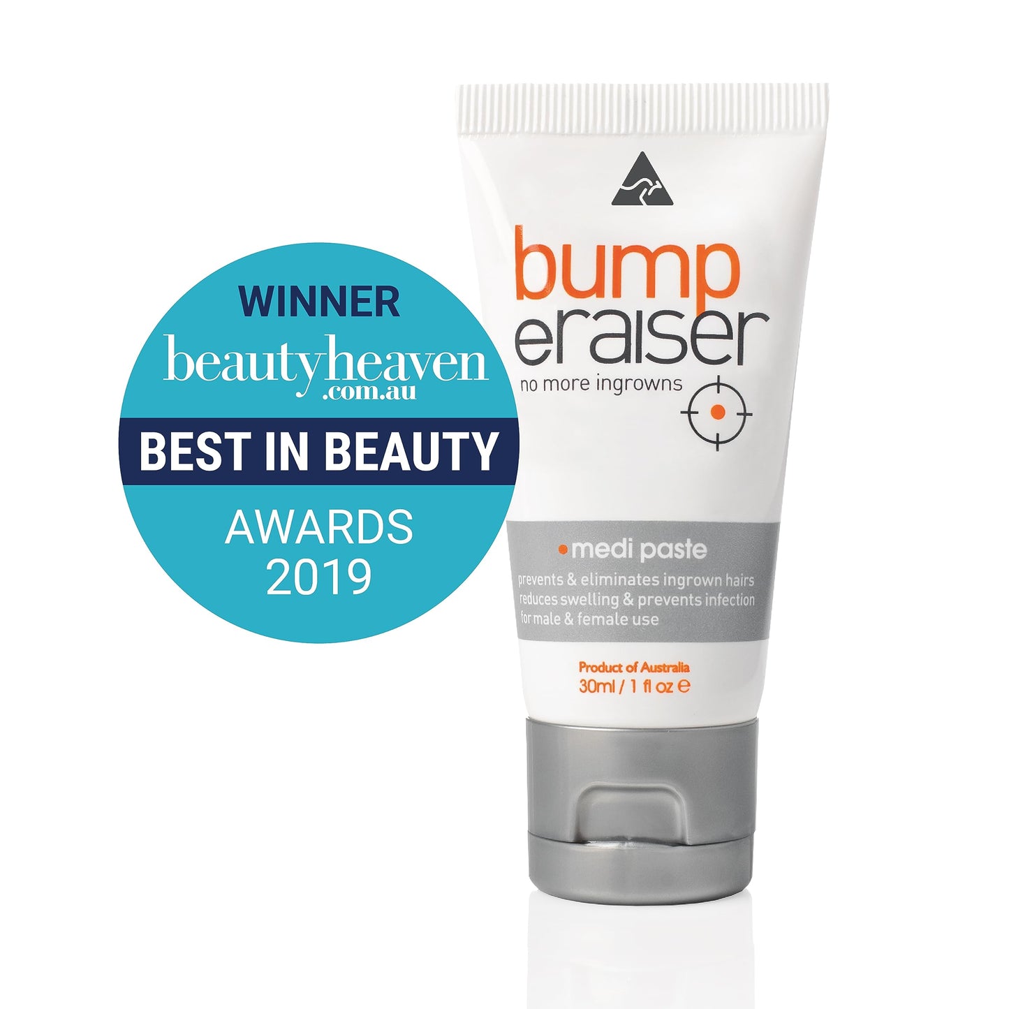 Bump eRaiser Medi Paste 1.0 fl oz — Tea Tree & Vitamin A Overnight Spot Care for Ingrown Hairs & Razor Bumps on Bikini Line, Legs, Beard & Underarms | Vegan | Made in Australia